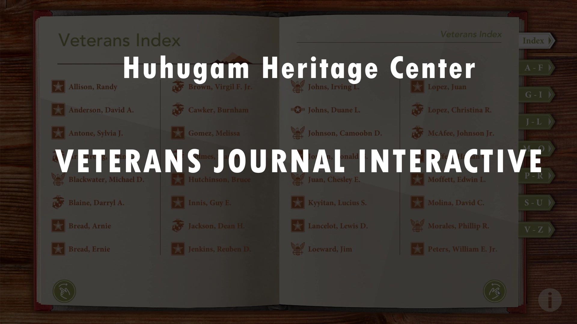 Veterans Journal Interactive at the Huhugam Heritage Center, Chandler AZ-Thumbnail